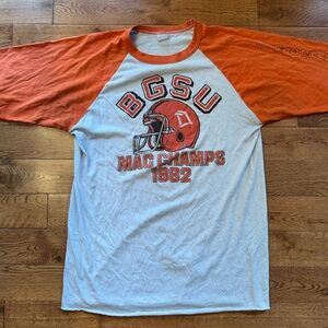 BGSU 1982 MAC Champs Raglan Shirt - Orange and White